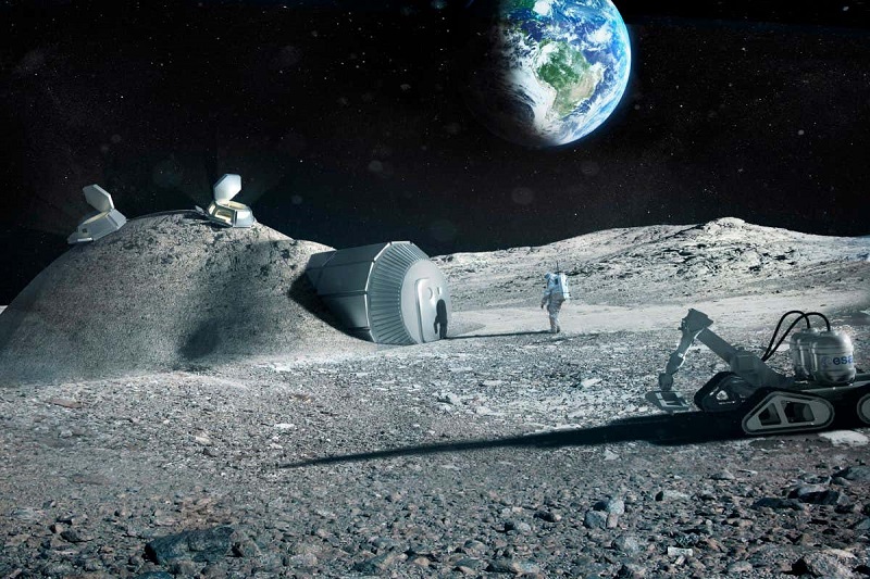 construcción de base lunar hoy